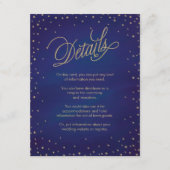 エンチャントスターズブルー&金ゴールド結婚のエンクロージャカード エンクロージャーカード (正面)