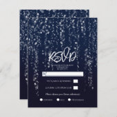 エンチャントスターライトシルバーブルースウィート16 RSVP 招待状 (正面/裏面)