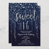 エンチャントスターライトシルバー&ブルースウィート16パーティー 招待状 (正面/裏面)