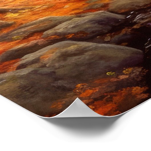 エンチャントストリームオータムメープルフォレストファインアート ポスター (角)