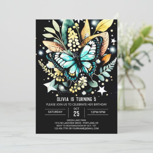 エンチャントセージグリーン誕生日 招待状 (スタンド正面)