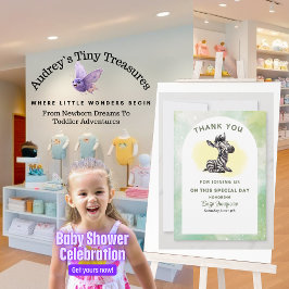 エンチャントゼブラベビーシャワーフラットサンキューカード サンキューカード