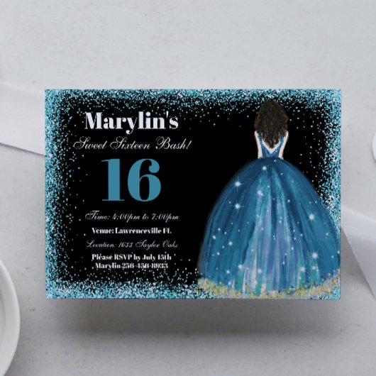 エンチャントターコイズグリッタープリンセスキンセアニェラ 招待状