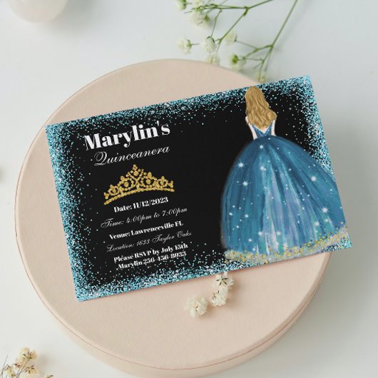 エンチャントターコイズグリッタープリンセスキンセアニラ 招待状