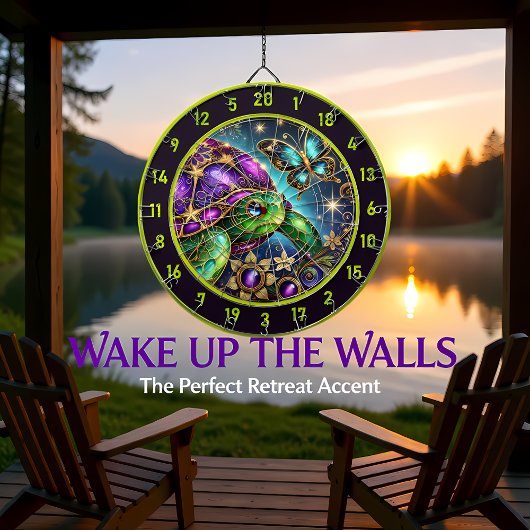 エンチャントタートルバタフライファンタジーロッジデコール ダーツボード