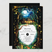 エンチャントツリーズウッドランド誕生日 招待状 (正面/裏面)