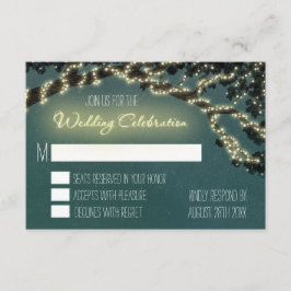 エンチャントツリーブランチ素朴ウェディングRSVPカード 出欠カード