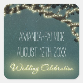 エンチャントツリーブランチ素朴結婚式の引き出物シール スクエアシール