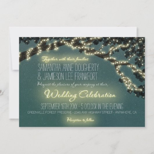 エンチャントツリーブランチ素朴結婚式招待状 招待状 (正面)