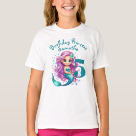 エンチャントティール（緑がかった色）マーメイドファンタジー誕生日 Tシャツ