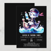 エンチャントテンプレート海賊版誕生日 招待状 (正面/裏面)