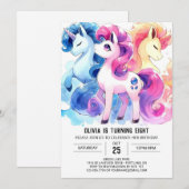 エンチャントデジタルホース誕生日 招待状 (正面/裏面)