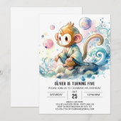 エンチャントデジタルモンキー誕生日 招待状 (正面/裏面)