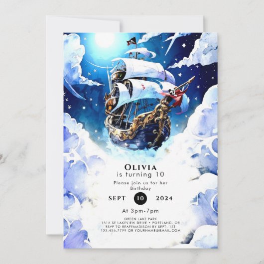 エンチャントトレジャー狩り海賊版誕生日 招待状 (正面)