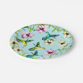 エンチャントドガーデンウォーターカラーハチドリ&フラワーズ ペーパープレート (アングル)
