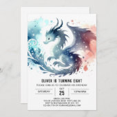 エンチャントドラゴン誕生日デジタル 招待状 (正面/裏面)