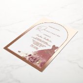 エンチャントドレス赤面フローラキンセアニェラバラ金ゴールド 箔招待状 (回転した状態)