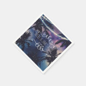 エンチャントナイトスカイ夕べビーチライツ結婚ズ スタンダードカクテルナプキン (角)