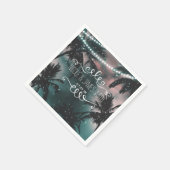 エンチャントナイトスカイ夕べビーチライツ結婚ズ スタンダードカクテルナプキン (角)