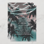 エンチャントナイトスカイ夕べビーチライツ結婚ズ 招待状 (正面/裏面)