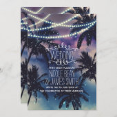 エンチャントナイトスカイ夕べビーチライツ結婚ズ 招待状 (正面/裏面)
