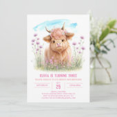 エンチャントハイランドカウガール誕生日招待状 招待状 (スタンド正面)