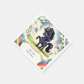 エンチャントハッピーブラックユニコーン誕生日 スタンダードカクテルナプキン (角)