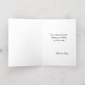 エンチャントハミングバード誕生日春の花 箔グリーティングカード (内側レイダウン)