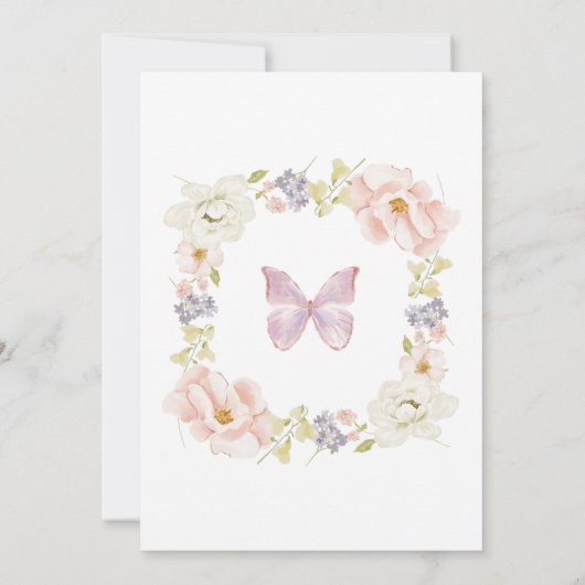 エンチャントバタフライガーデンファースト誕生日 招待状 (裏面)