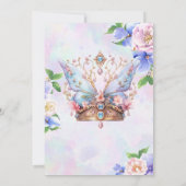 エンチャントバタフライクラウンフェアリープリンセス誕生日 招待状 (裏面)