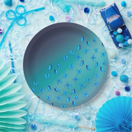 エンチャントバタフライグリーン紙プレート ペーパープレート (パーティー)