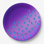 エンチャントバタフライパープル紙プレート ペーパープレート (正面)