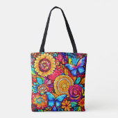 エンチャントバタフライフローラタペストリー トートバッグ (裏面)