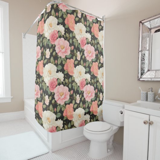 エンチャントバラヘブンヴィンテージパステルフローラ シャワーカーテン (インサイチュ)