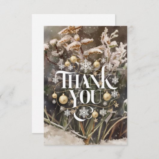 エンチャントパステルウィンターハッピーホリデーズ サンキューカード (正面/裏面)