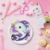 エンチャントパステルキッズドルフィン誕生日 ペーパープレート (パーティー)