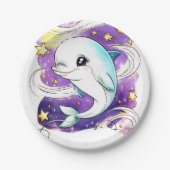 エンチャントパステルキッズドルフィン誕生日 ペーパープレート (正面)