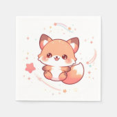 エンチャントパステルキツネベビーシャワー スタンダードカクテルナプキン (正面)