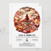 エンチャントパステルチョコレート誕生日 招待状 (正面/裏面)