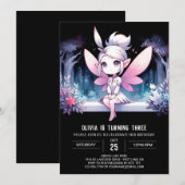 エンチャントパステルフェアリー誕生日 招待状 (正面/裏面)