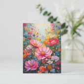 エンチャントパステルフラワーガーデンピンクフローラ ポストカード (スタンド正面)