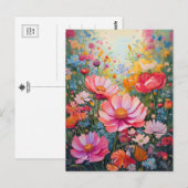 エンチャントパステルフラワーガーデンピンクフローラ ポストカード (正面/裏面)