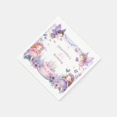 エンチャントパープルフェアリー園 – 誕生日 スタンダードカクテルナプキン (角)