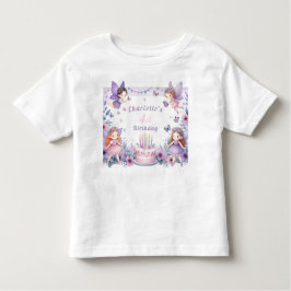 エンチャントパープルフェアリー園 – 誕生日 トドラーTシャツ