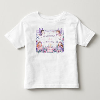 エンチャントパープルフェアリー園 – 誕生日 トドラーTシャツ