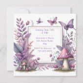 エンチャントパープルフェアリー園 – 誕生日 招待状 (裏面)