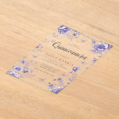 エンチャントパープルフローラキンセアニェラ15誕生日 アクリル招待状 (レイダウン)