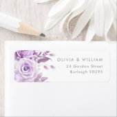 エンチャントパープル結婚バラ差出人住所ラベル ラベル (インサイチュ)