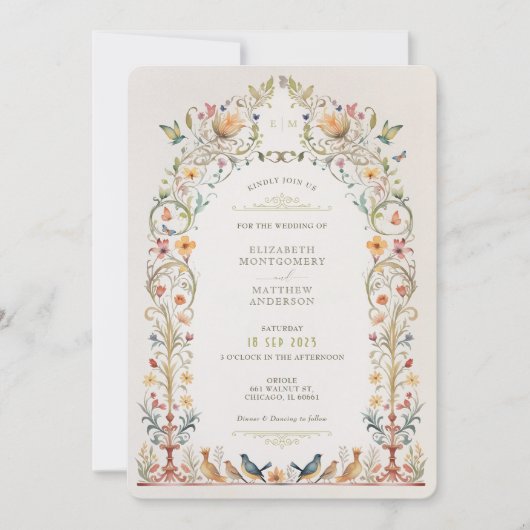 エンチャントビクトリアンアリアリ結婚式招待状 招待状 (正面)