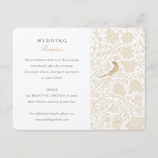 エンチャントビクトリアンフローラウェディングレセプションカード エンクロージャーカード (正面)